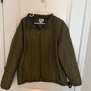 Lands' End Women's Quilted Utility Jacket - Dark Green
